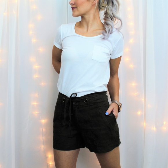Sanctuary Pants - Sanctuary Olive Linen Shorts Size 10